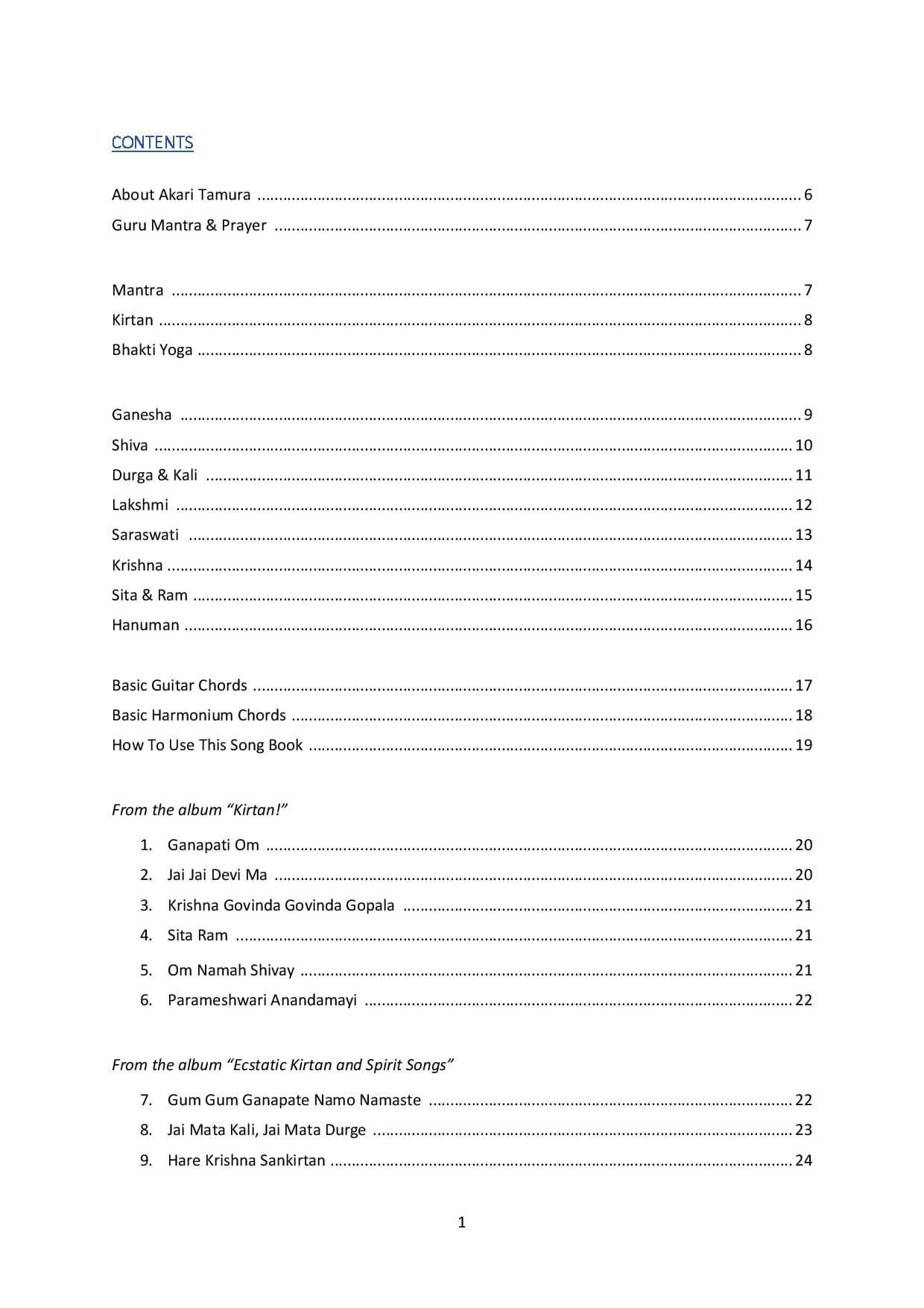 Mantra Song Book 108 3 Akari Tamura SongBook